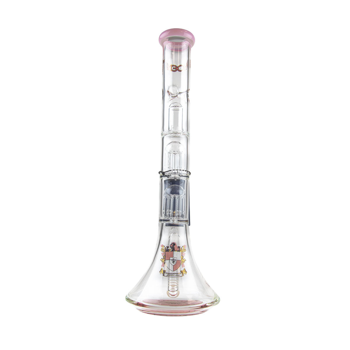 Phoenix Star: 14" Dual 6 Arm Percolator Glass Bong - (PHX10)
