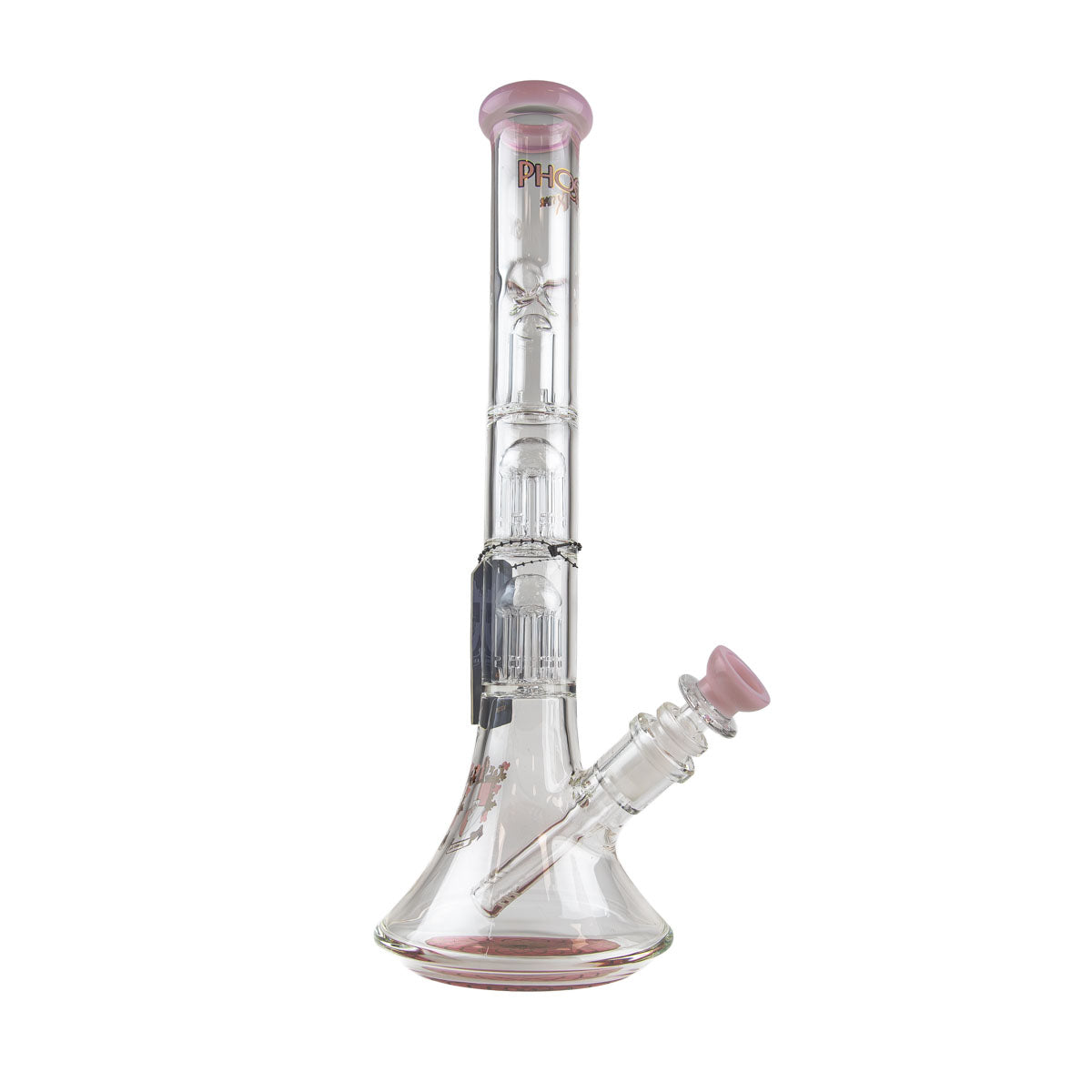 Phoenix Star: 14" Dual 6 Arm Percolator Glass Bong - (PHX10)