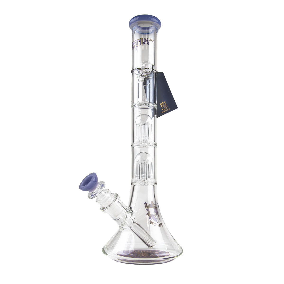 Phoenix Star: 14" Dual 6 Arm Percolator Glass Bong - (PHX10)