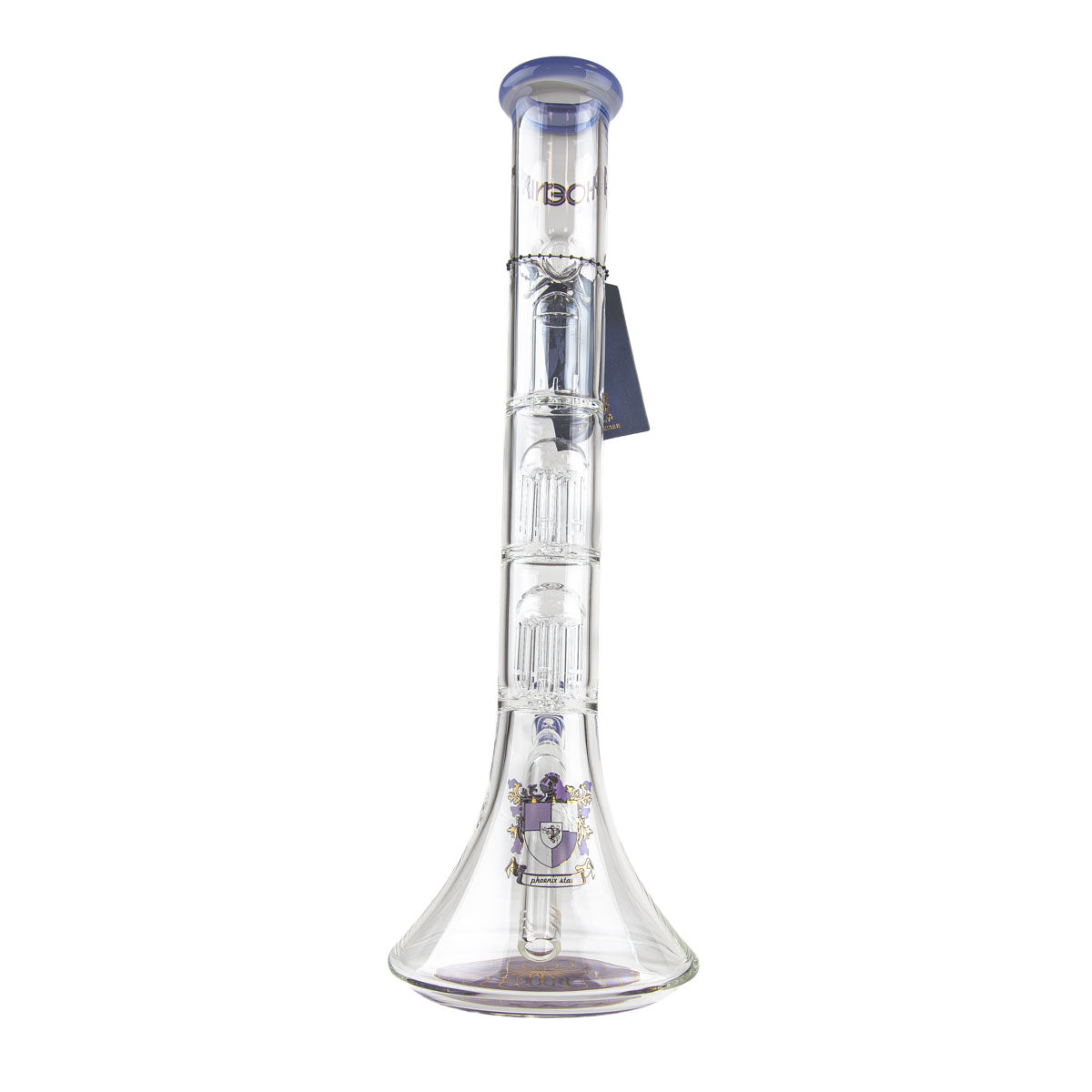 Phoenix Star: 14" Dual 6 Arm Percolator Glass Bong - (PHX10)