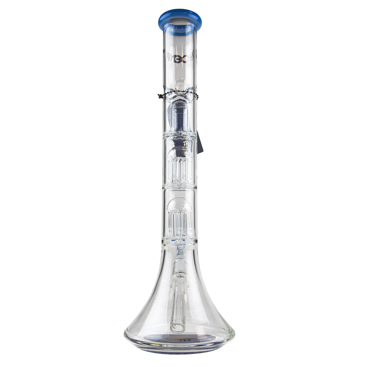 Phoenix Star: 14" Dual 6 Arm Percolator Glass Bong - (PHX10)
