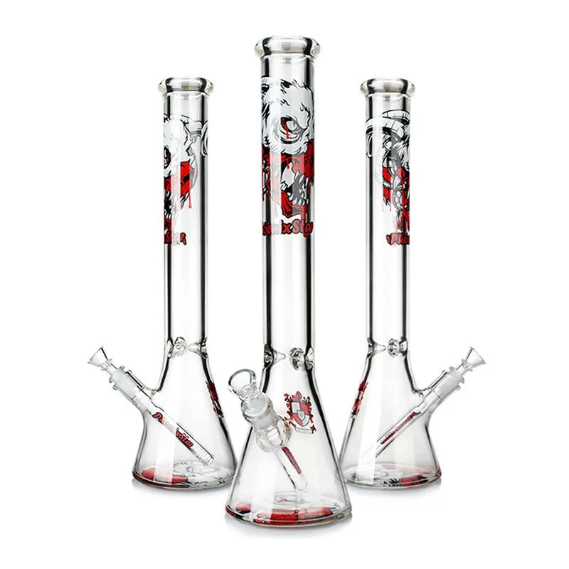 Phoenix Star: 18" Cartoon Blood Skull Decal Beaker Bong With Ice Catcher (PHX400)