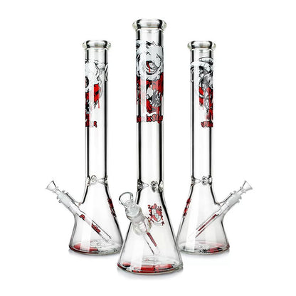 Phoenix Star: 18" Cartoon Blood Skull Decal Beaker Bong With Ice Catcher (PHX400)