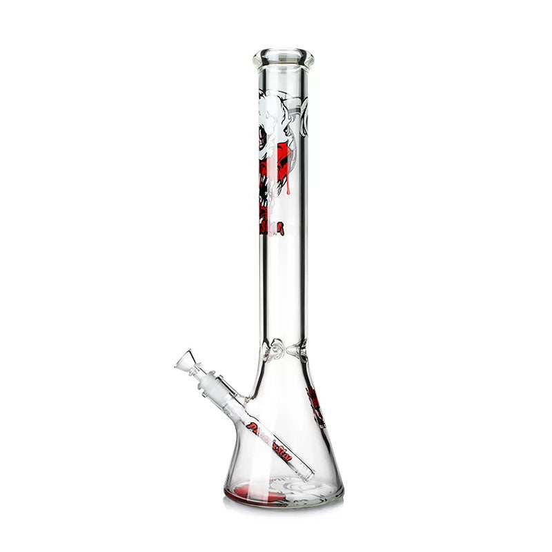 Phoenix Star: 18" Cartoon Blood Skull Decal Beaker Bong With Ice Catcher (PHX400)