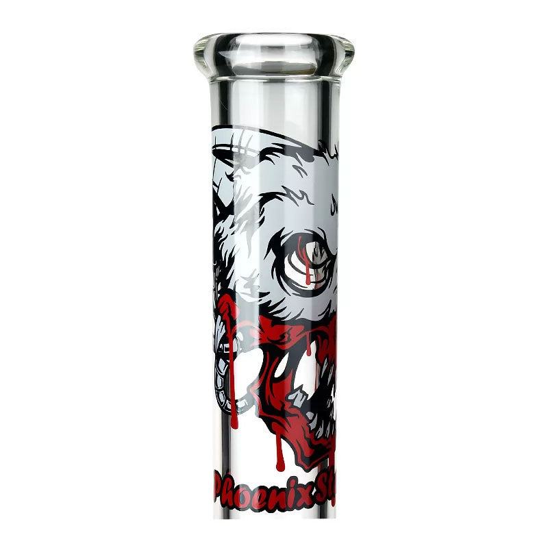Phoenix Star: 18" Cartoon Blood Skull Decal Beaker Bong With Ice Catcher (PHX400)
