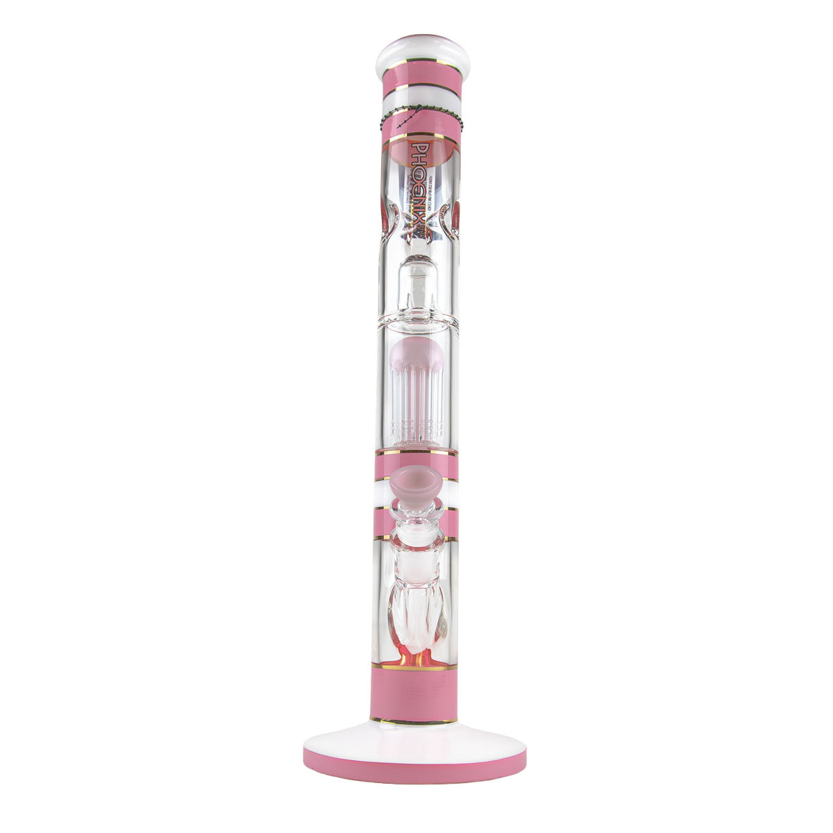 Phoenix Star: 17.5" Single 8 Arm Percolator Glass Bong (PHX604)