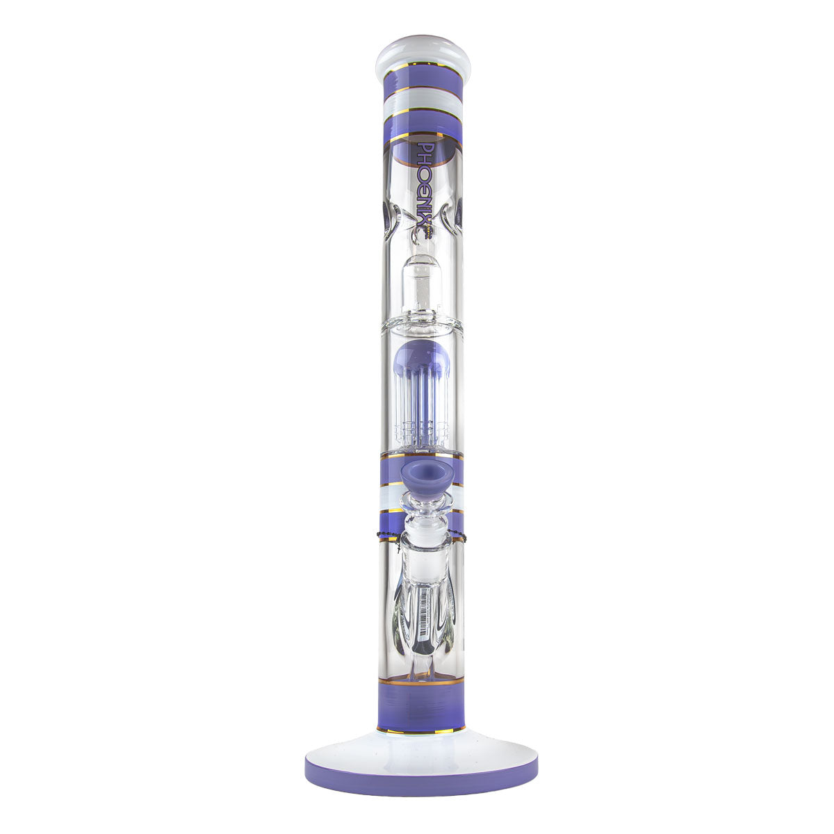 Phoenix Star: 17.5" Single 8 Arm Percolator Glass Bong (PHX604)