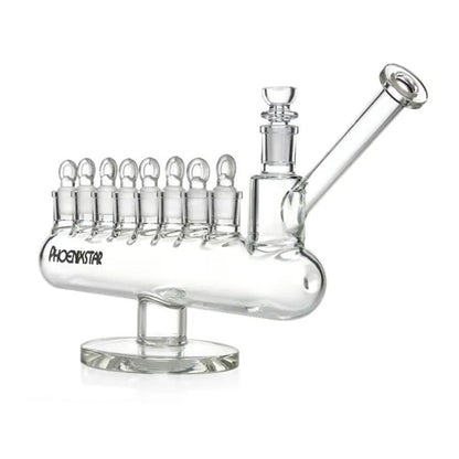 Phoenix Star: Menorah Clear 8 x 14mm Joint Glass Dry Pipe (PHX852)