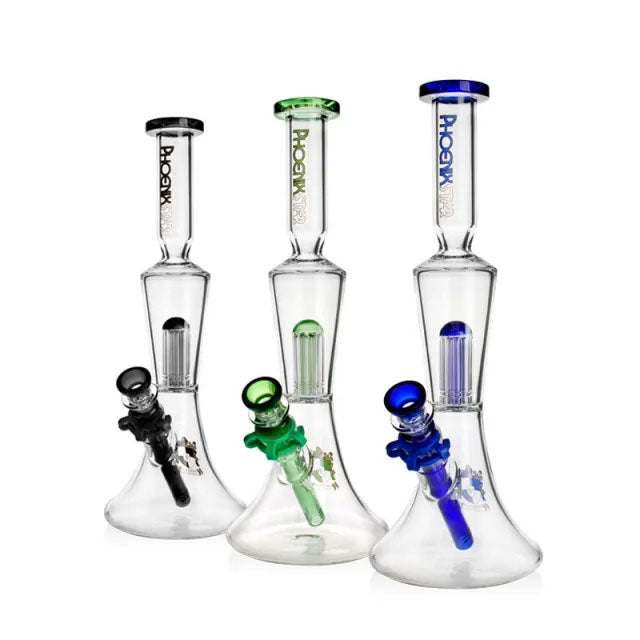 Phoenix Star: 13.5" 8 Arm Percolator Glass Bong (PHX960)