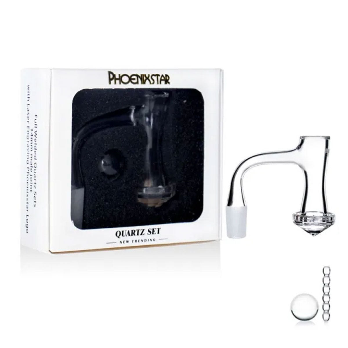 Phoenix Star: 14mm Full Weld Terp Slurper Banger 3 Piece Set - (PQN010)