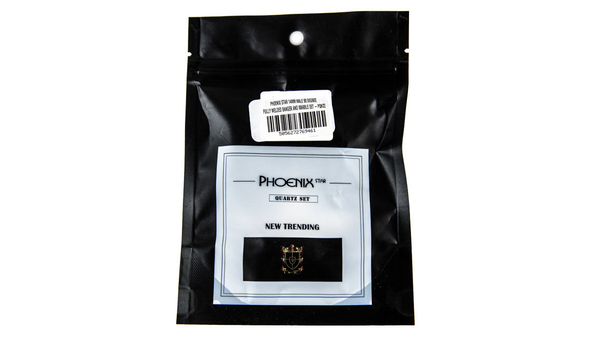 Phoenix Star: 14mm Male 90° Fully Welded Banger And Marble Set - (PQN22)