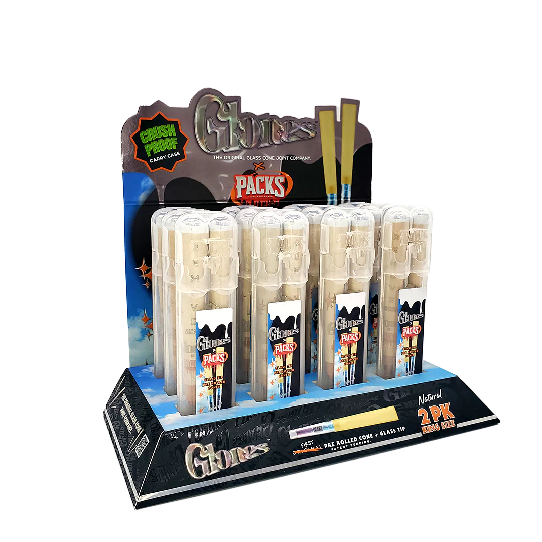 Packs x Glones Glass Tip Cones - Natural - King Size - 12ct | PROMO PRICE