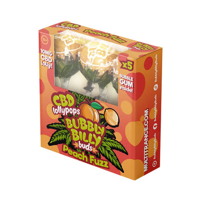 Multitrance Bubbly Billy Buds CBD Peach Fuzz Lollypops - Gift Box (5 pcs)