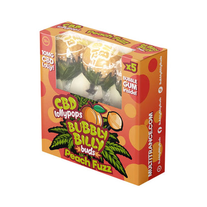 Multitrance Bubbly Billy Buds CBD Peach Fuzz Lollypops - Gift Box (5 pcs)