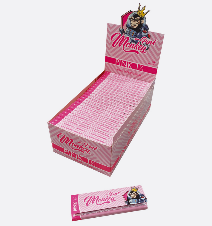 Monkey King Rolling Papers: Pink - Medium 1¼ (50 Pack)