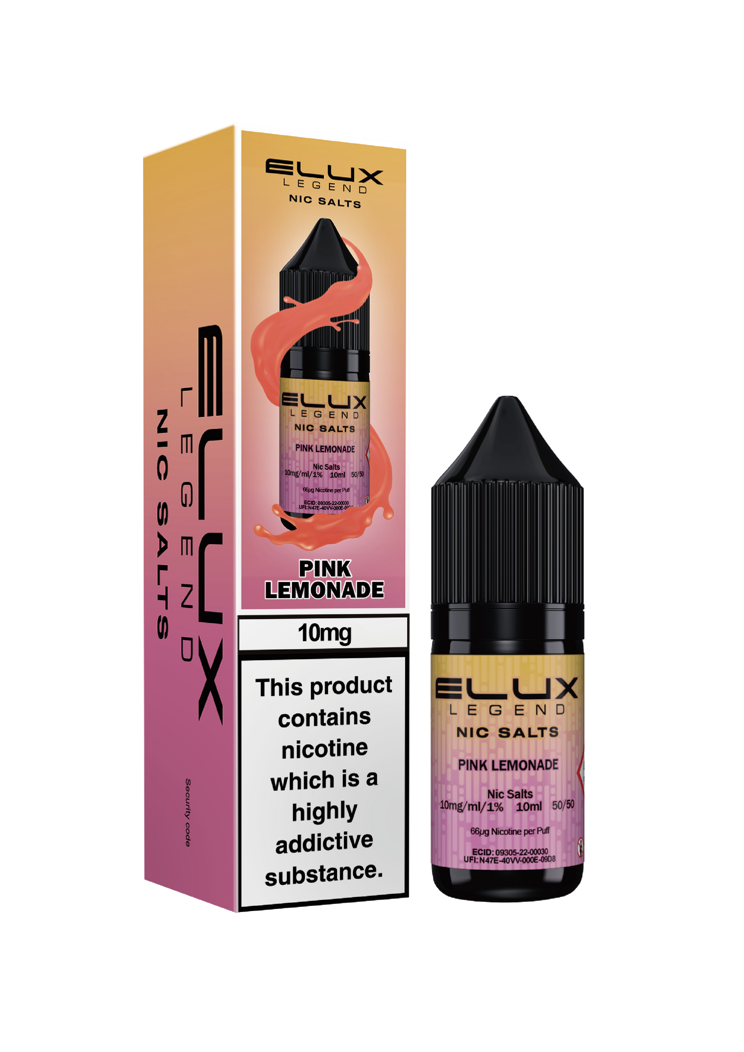 Elux Legend Nic Salts: Pink Lemonade - 10mg (10 Pack)