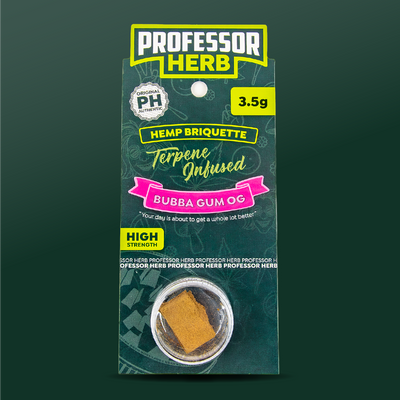 Professor Herb Hemp Briquette Hash 3.5g Bubba Gum OG