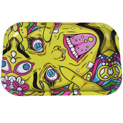 Wise Skies 'Psychedelic Girl' Medium Rolling Tray