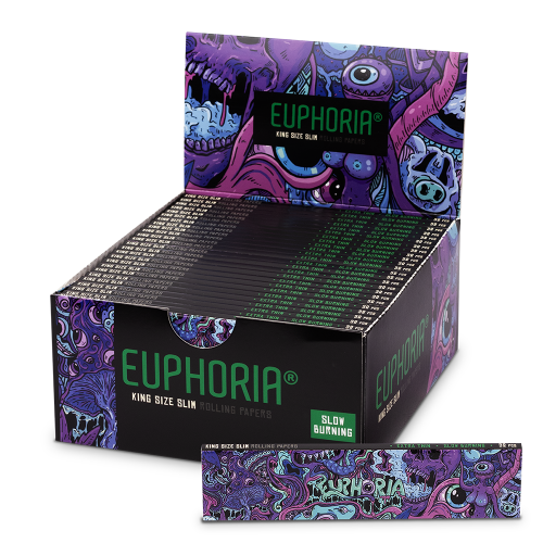 Euphoria King Size Slim Rolling Papers - Psychedelic (Full Box)