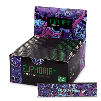 Euphoria King Size Slim Rolling Papers - Psychedelic (Full Box)