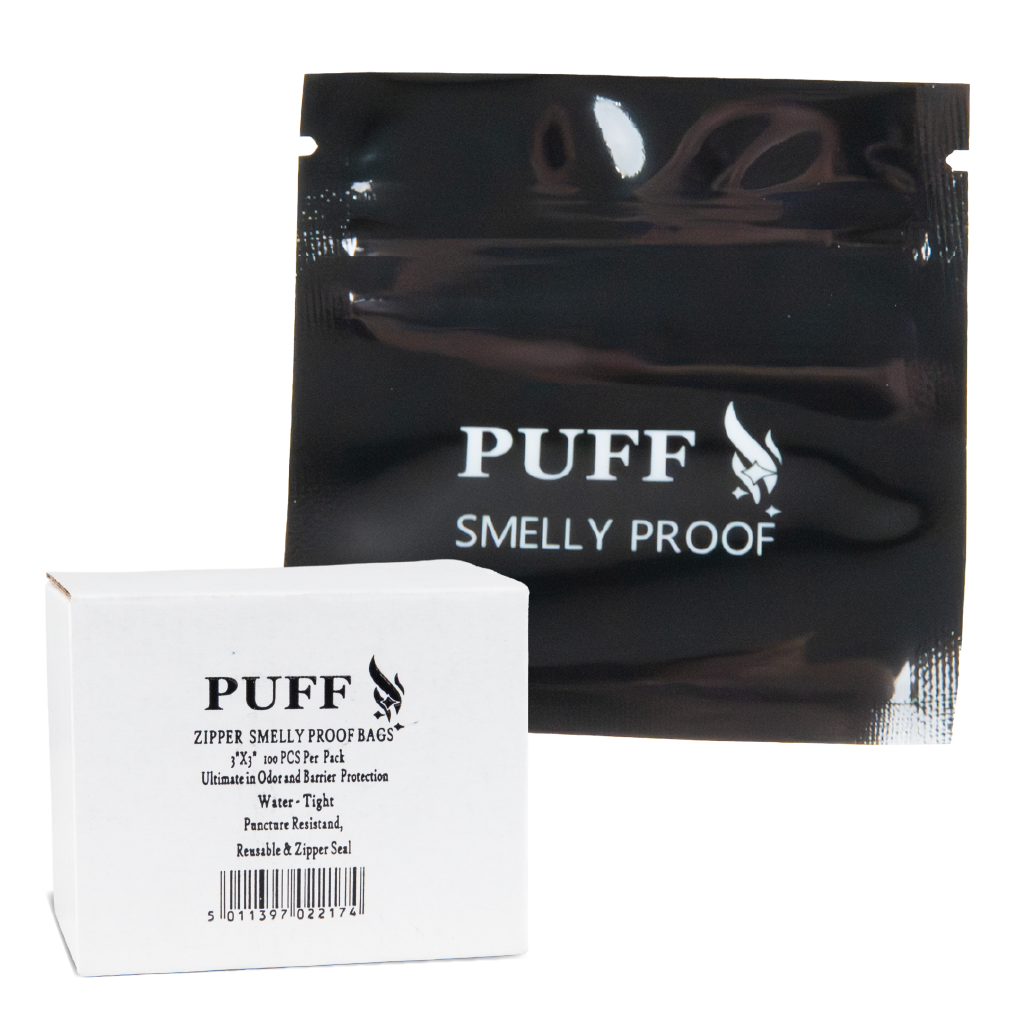 Sparkys Zipper Black Smelly Proof Bags 3"x 3" (100 Pack)