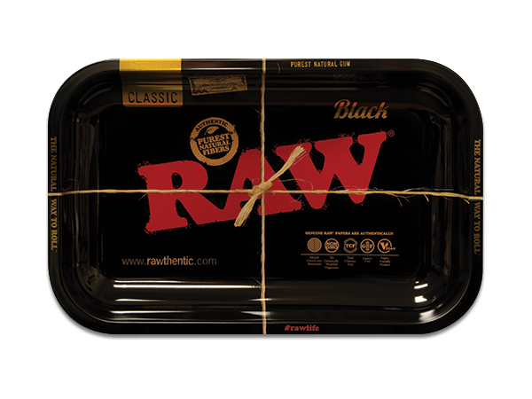 RAW 'Classic Black' Rolling Tray (Small 11" x 7")