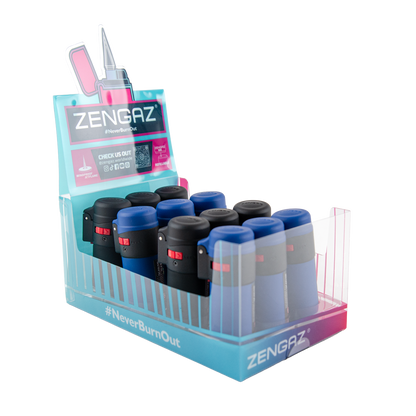 Zengaz Zl-1 Rubberized Flame Jet Lighters (12 Pack)