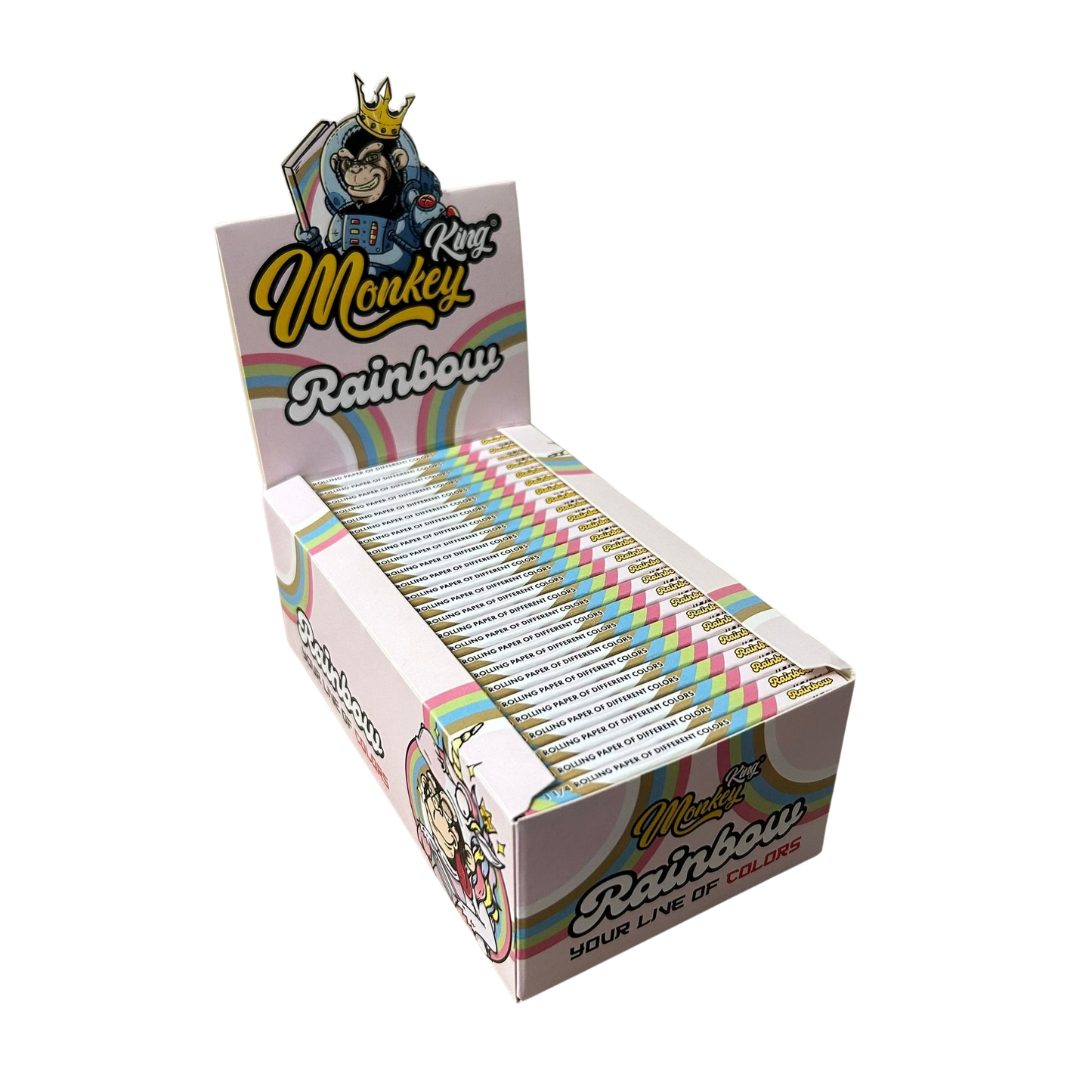 Monkey King Rolling Papers: Rainbow - Medium 1¼ (50 Pack)