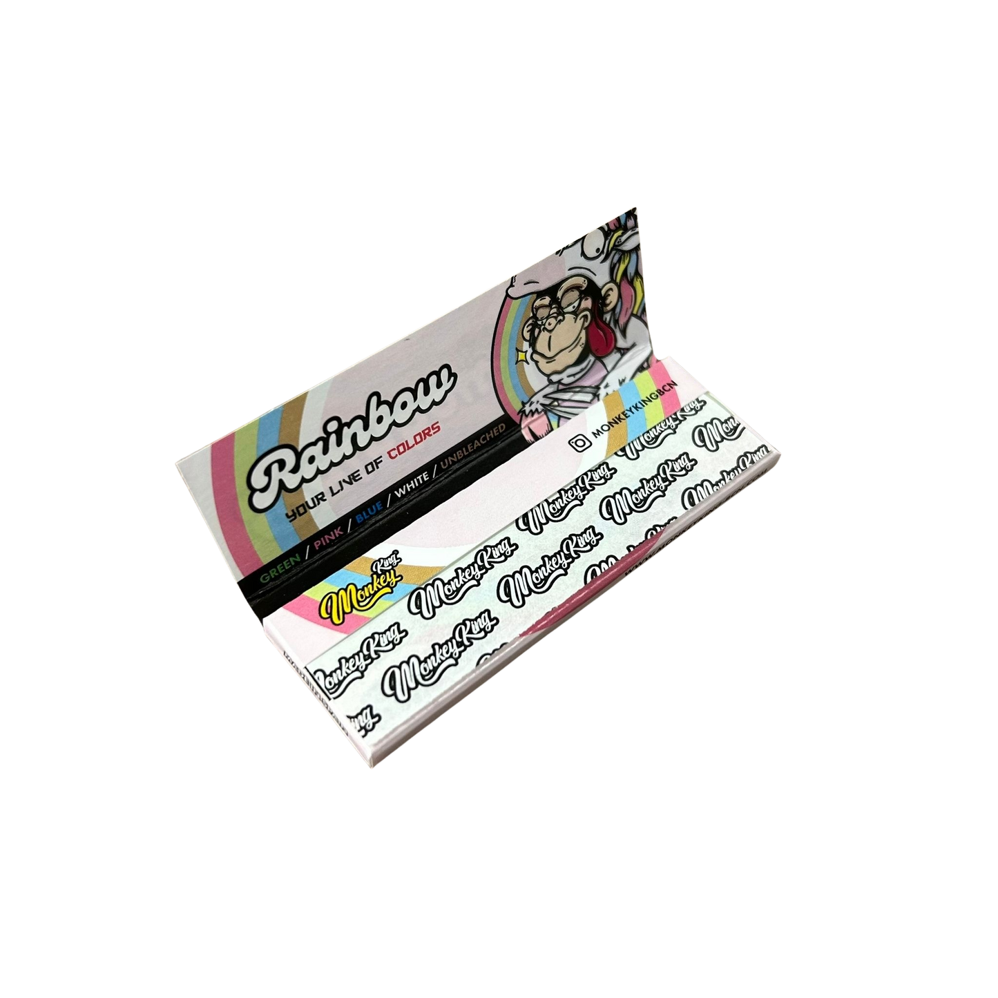 Monkey King Rolling Papers: Rainbow - Medium 1¼ (50 Pack)