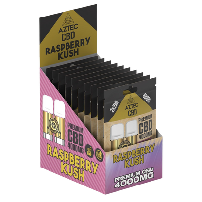 Aztec CBD Premium CBD Pods 4000mg 2x2ml - Raspberry Kush