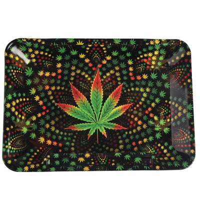Wise Skies 'Rasta Leaf' Small Rolling Tray