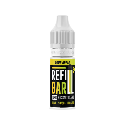 Refill Bar Salts Sour Apple 10ml 50vg - (Pack Of 10)