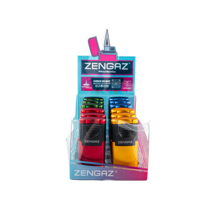 Zengaz Zl-5 Metallic Slider Jet Lighters (12 Pack)