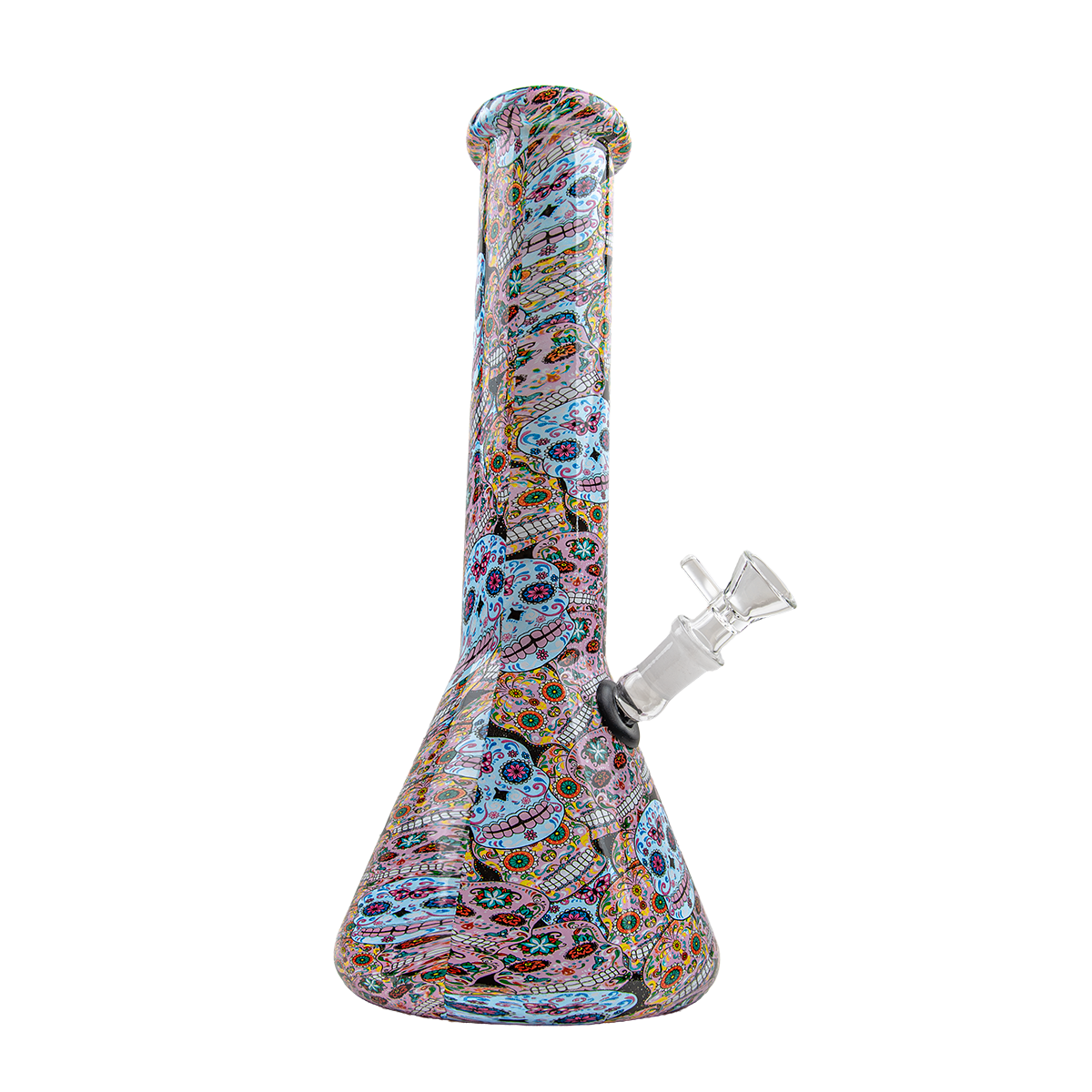Sparkys 12 Inch Skull Design Glass Beaker Bong