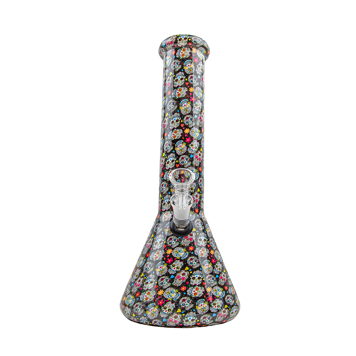 Sparkys 12 Inch Skull Design Glass Beaker Bong