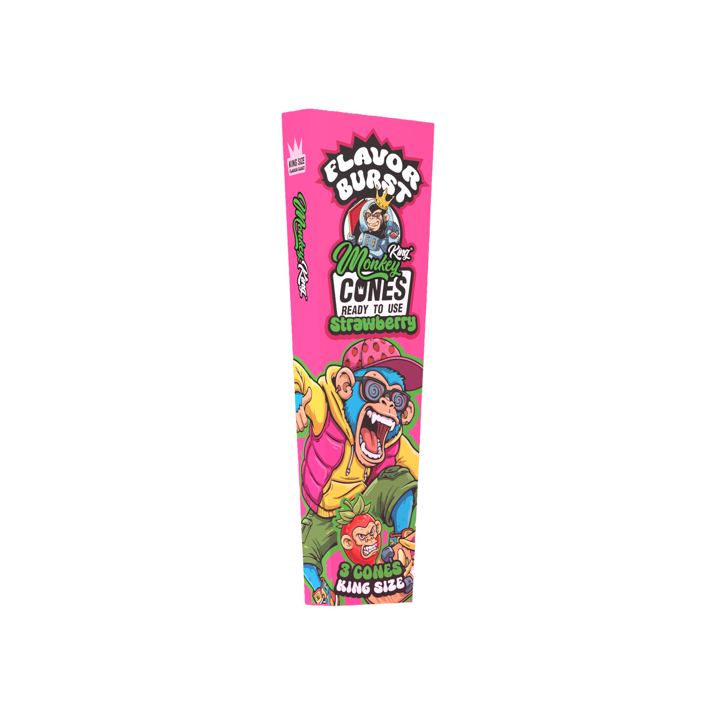 Monkey King: King Size Flavor Burst Cones (24 Pack) - Strawberry