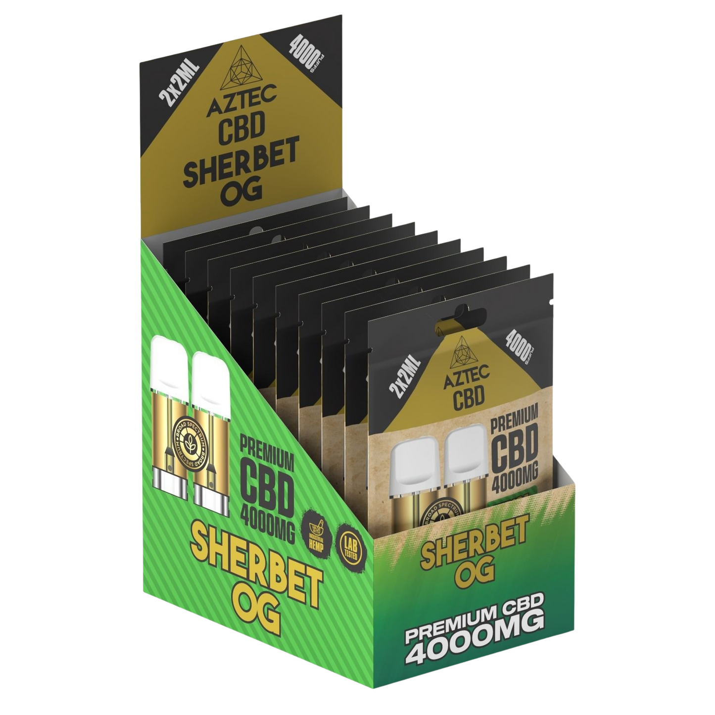 Aztec CBD Premium CBD Pods 4000mg 2x2ml - Sherbet OG