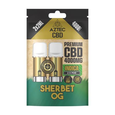 Aztec CBD Premium CBD Pods 4000mg 2x2ml - Sherbet OG