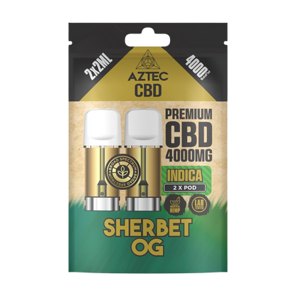 Aztec CBD Premium CBD Pods 4000mg 2x2ml - Sherbet OG