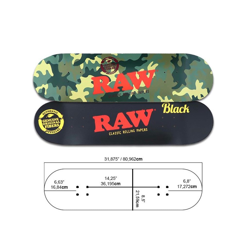 RAW Skateboard Deck - Black Camo