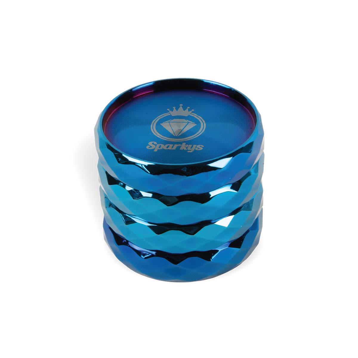 Sparkys Metal Pocket-Sized Herb Grinder: 4 Piece - Blue (6 Pack)