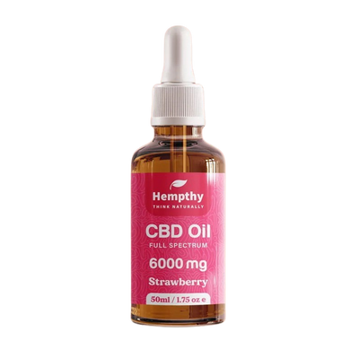 Hempthy Full Spectrum CBD Tincture Oil 6000mg 50ml - Strawberry