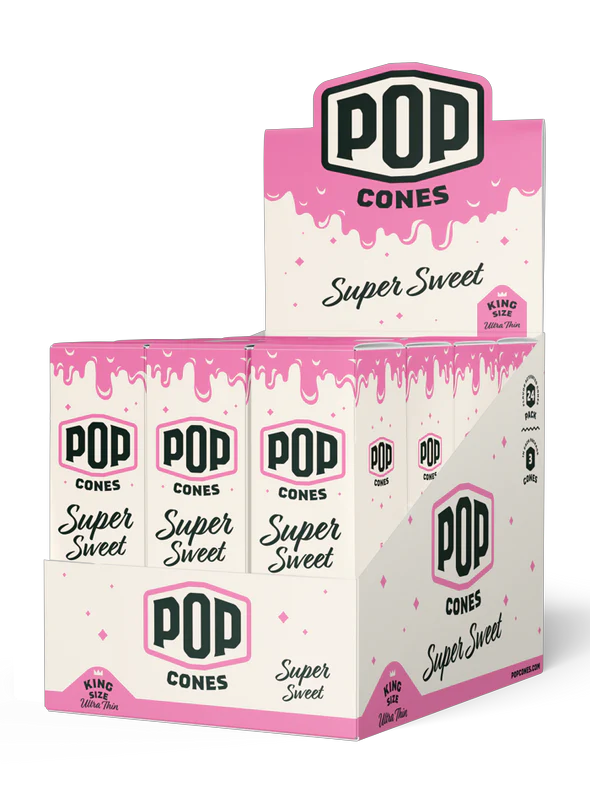 POP King Size Ultra Thin Pre Rolled Cones - Super Sweet (Full Box)
