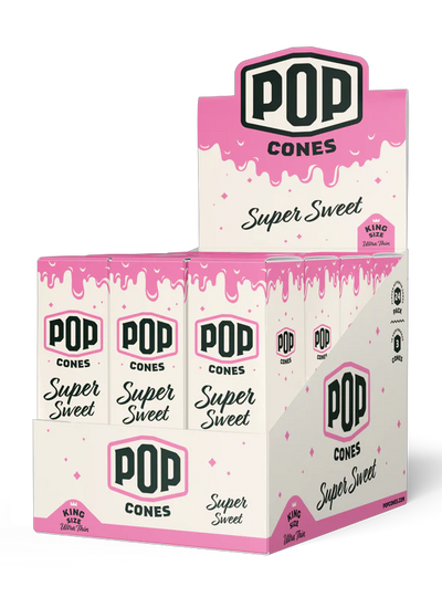 POP King Size Ultra Thin Pre Rolled Cones - Super Sweet (Full Box)