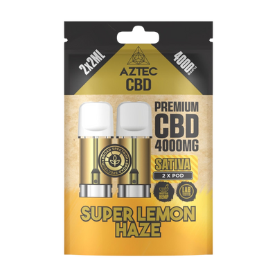 Aztec CBD Premium CBD Pods 4000mg 2x2ml - Super Lemon Haze