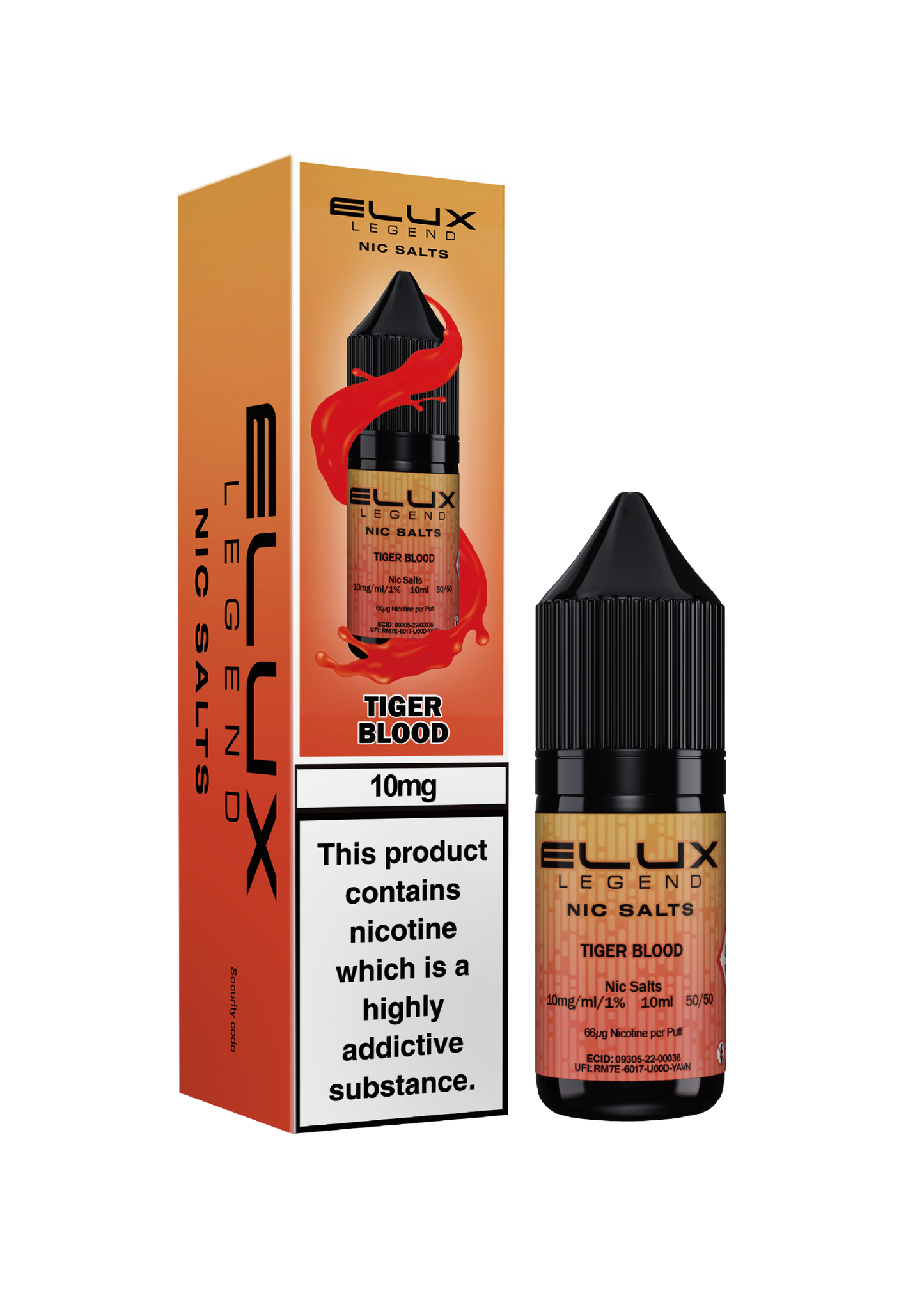 Elux Legend Nic Salts: Tiger Blood - 10mg (10 Pack)