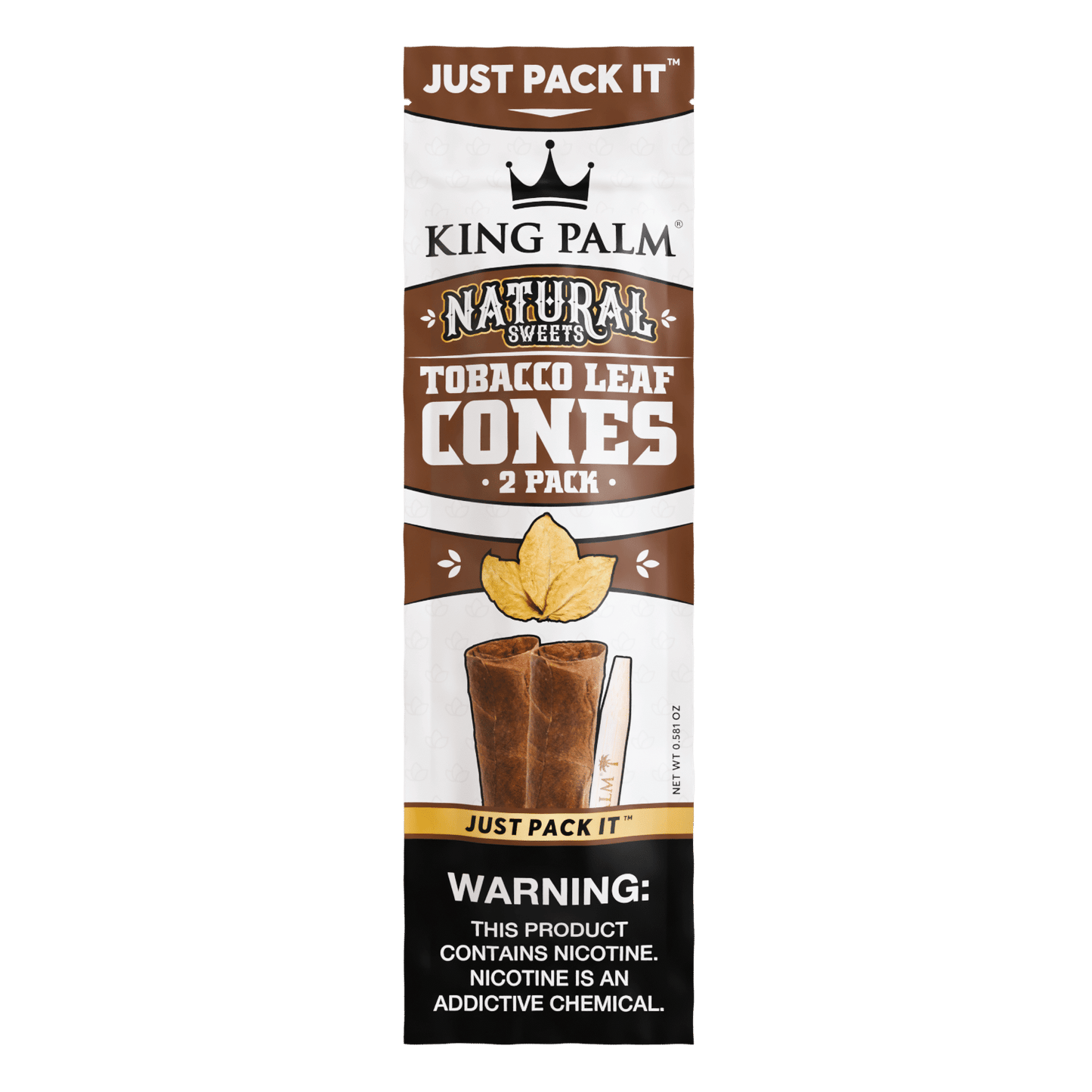 King Palm Flavoured Squeeze & Pop Tobacco Leaf Cones - Natural Sweets (10pcs)
