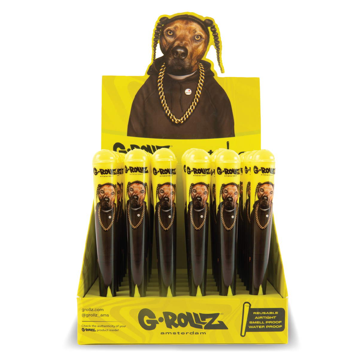 G-Rollz Yellow Rap Dog Cone Holders (36 Pack)