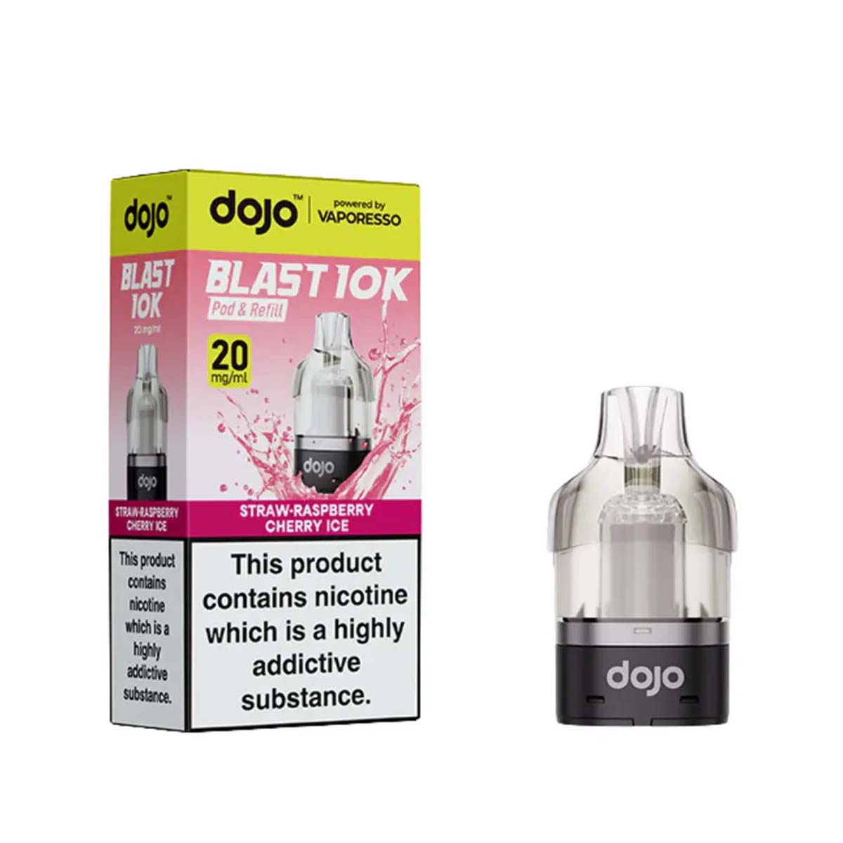Vaporesso Dojo Blast 10K Pod Refills: Straw Raspberry Cherry Ice - 20mg