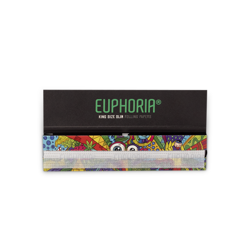 Euphoria King Size Slim Rolling Papers - Vibrant (Full Box)